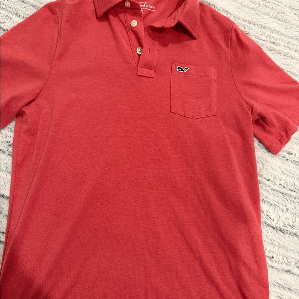 Vineyard Vines Boys Salmon  Pocket Polo Shirt